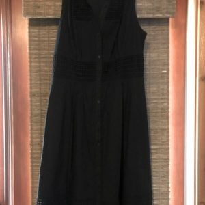 Maeve classic with character black button up dress size 4